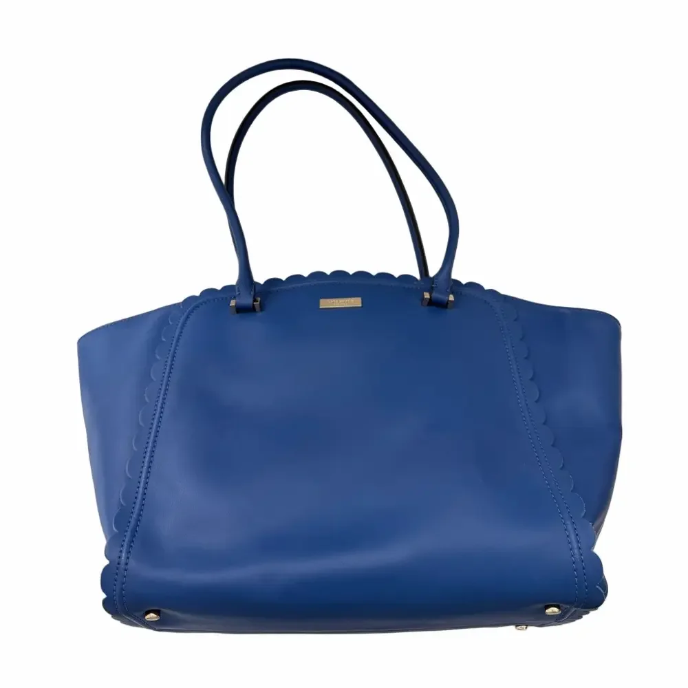 Kate Spade New York Hyacinth Maple Court Maxime Leather Tote Royal Blue Scallop